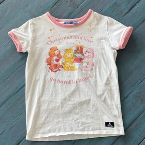 Rock Your Kid Care Bears Christmas Ringer Style T Shirt, Size 12, GUC